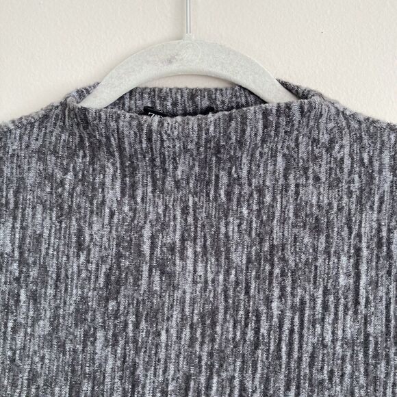 Zara Sweater Dress Womens Small Gray Ribbed Mockneck Sleeveless Maxi Soft - Picture 2 of 10